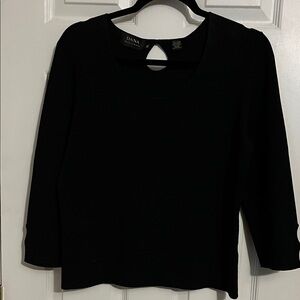 Dana Buchman Elegant Black Long Sleeve Top